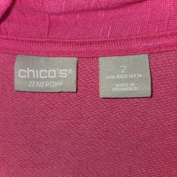 Elegant Vibrant Pink Draped Cardigan - Picture 6 of 7